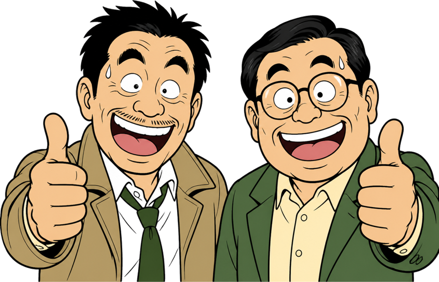 親指を立てる探偵たち